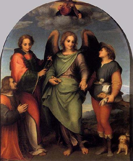 Andrea del Sarto Tobias and the Angel with St Leonard and Donor China oil painting art